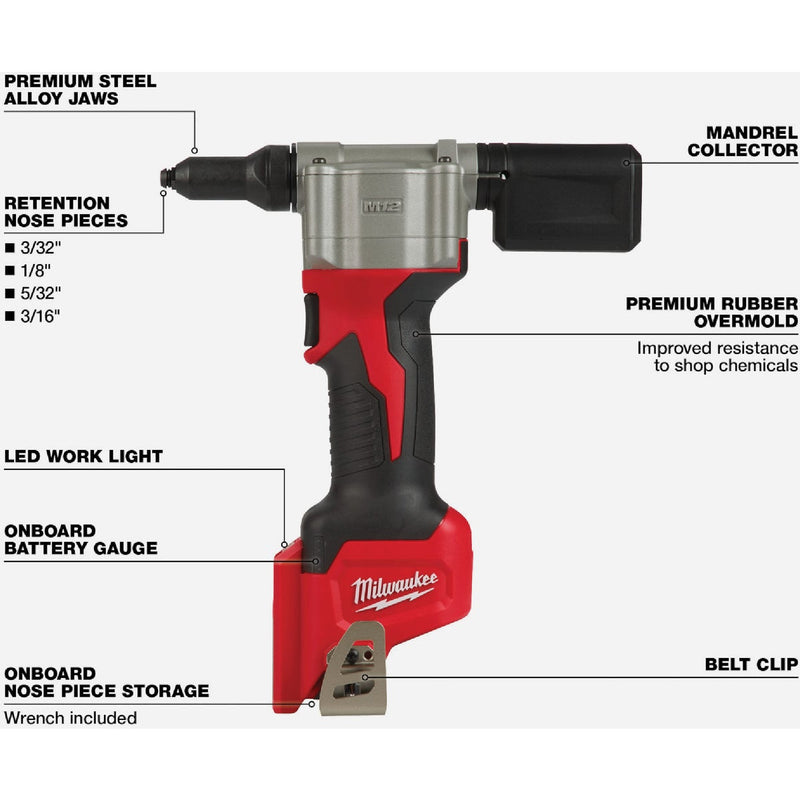 Milwaukee M12 12 Volt Lithium-Ion Cordless Rivet Tool (Tool Only)