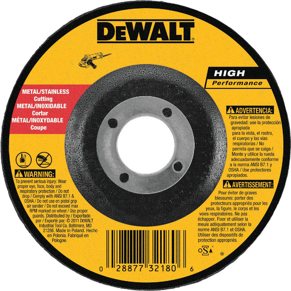 DEWALT HP Type 27 5 In. x 0.045 In. x 7/8 In. Metal/Stainless Cut-Off Wheel