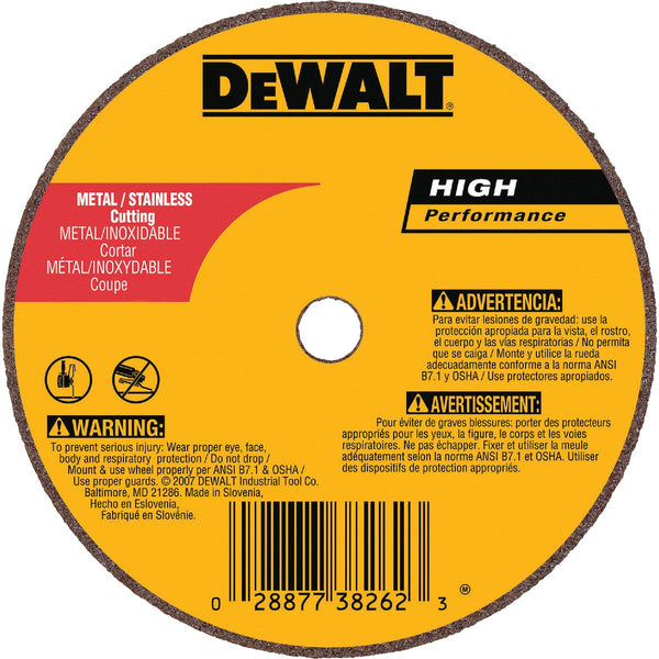 DEWALT HP Type 1 4 In. x 1/16 In. x 1/4 In. Metal/Stainless Cut-Off Wheel