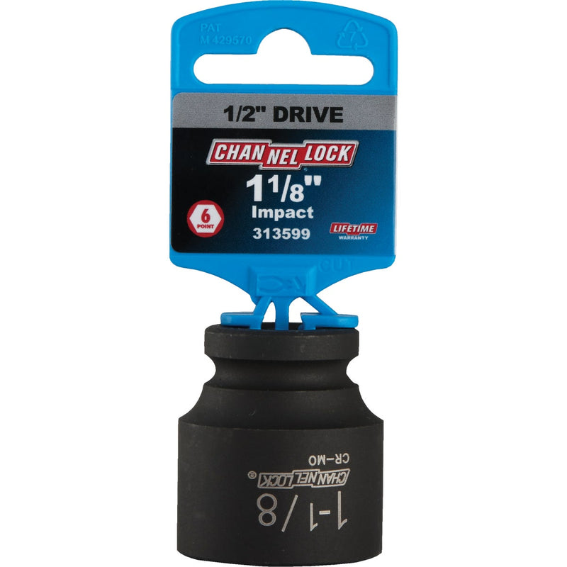 Channellock 1/2 In. Drive 1-1/8 In. 6-Point Shallow Standard Impact Socket