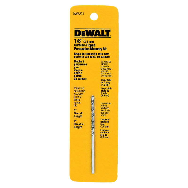 DEWALT 1/8 In. x 3 In. Masonry Drill Bit