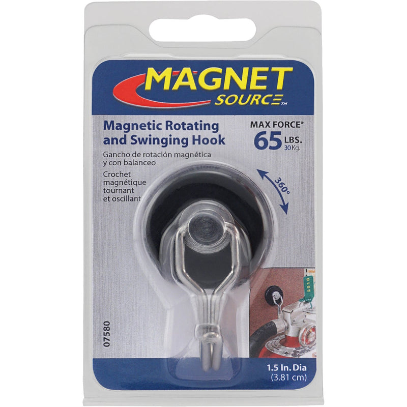 MagnetSource Neodymium Rotating and Swinging 65 Lb. Capacity Magnet Hook