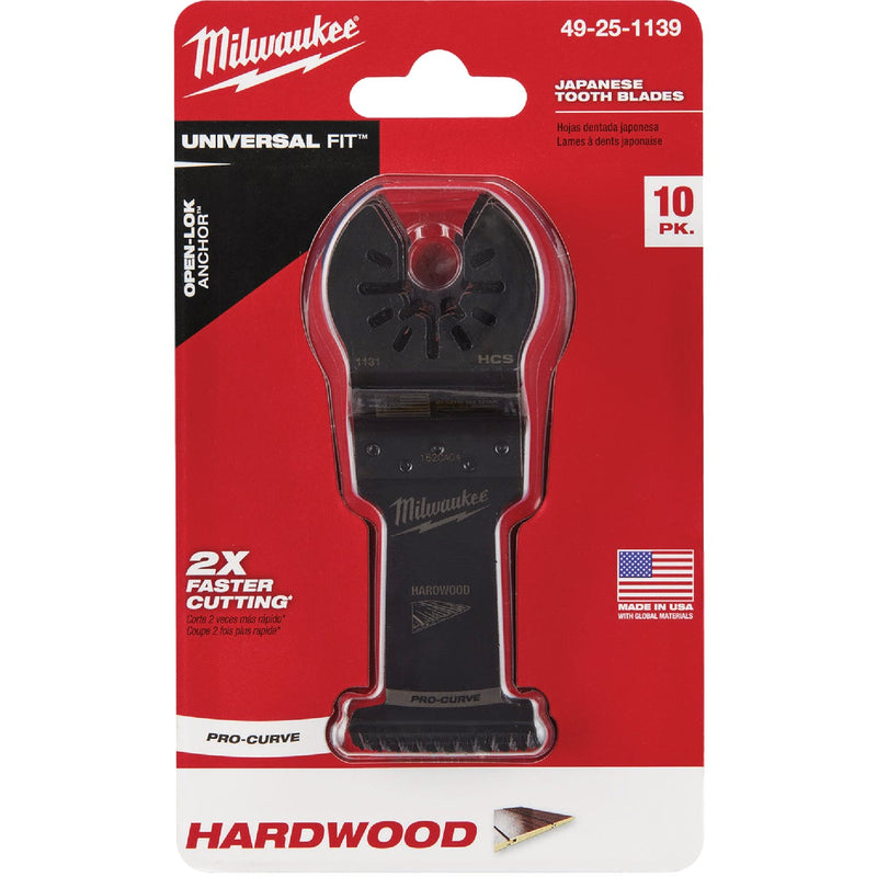 Milwaukee OPEN-LOK 1-3/8 In. HCS Japanese Tooth Hardwood Oscillating Blade (10-Pack)