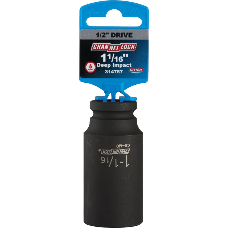 Channellock 1/2 In. Drive 1-1/16 In. 6-Point Deep Standard Impact Socket