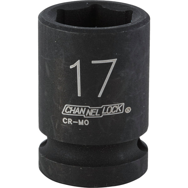 Channellock 1/2 In. Drive 17 mm 6-Point Shallow Metric Impact Socket