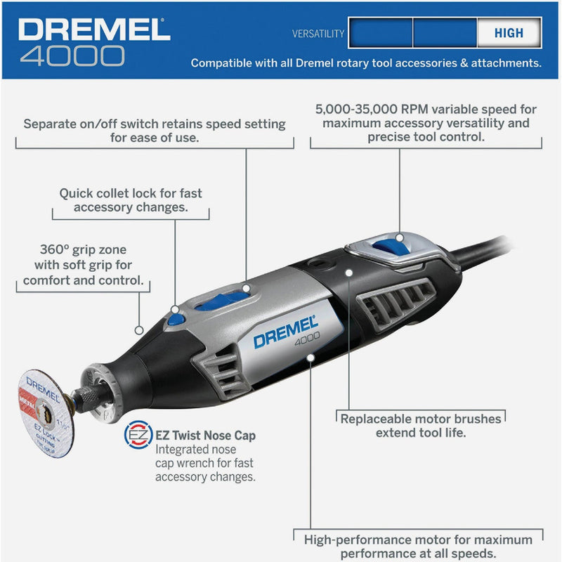 Dremel High Performance 120-Volt 1.6-Amp Variable Speed Electric Rotary Tool Kit