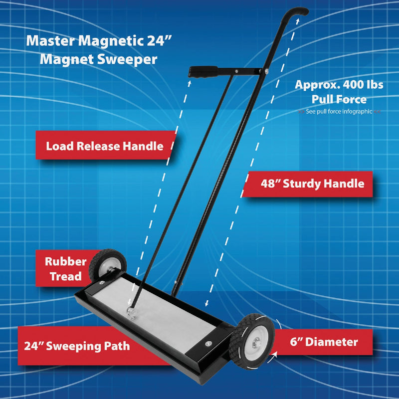 Master Magnetics 24 in. Magnetic Floor Sweeper