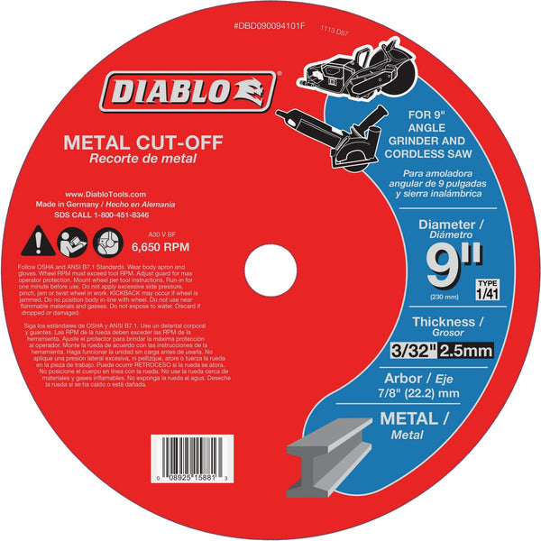 Diablo 9 In. Metal Cut-Off Disc