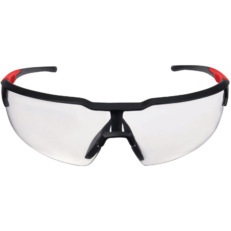 Milwaukee Red & Black Frame Safety Glasses with Clear Fog-Free Lenses