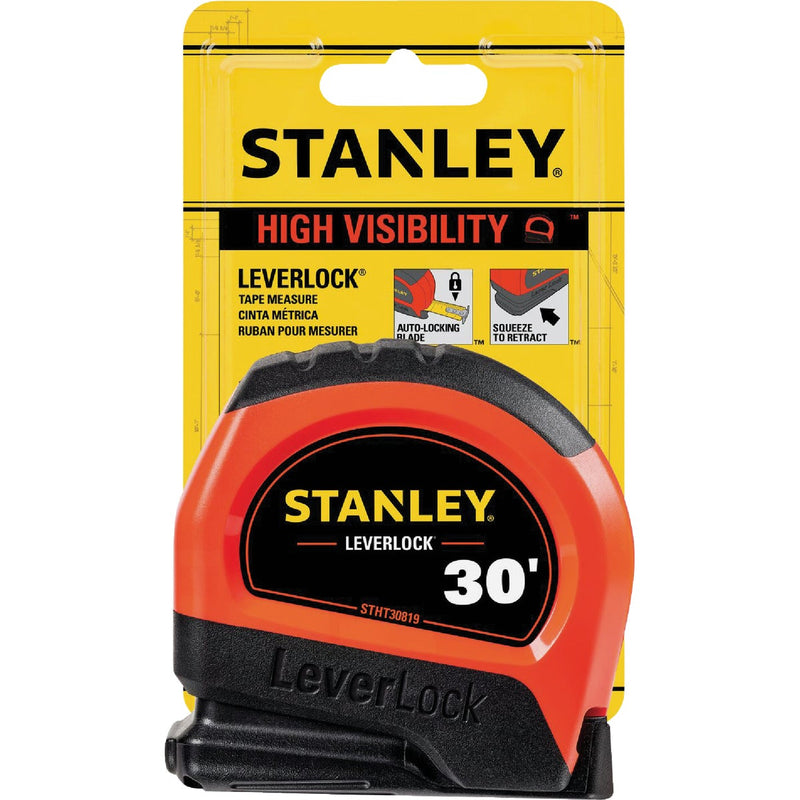 Stanley LeverLock 30 Ft. High-Visibility Tape Measure