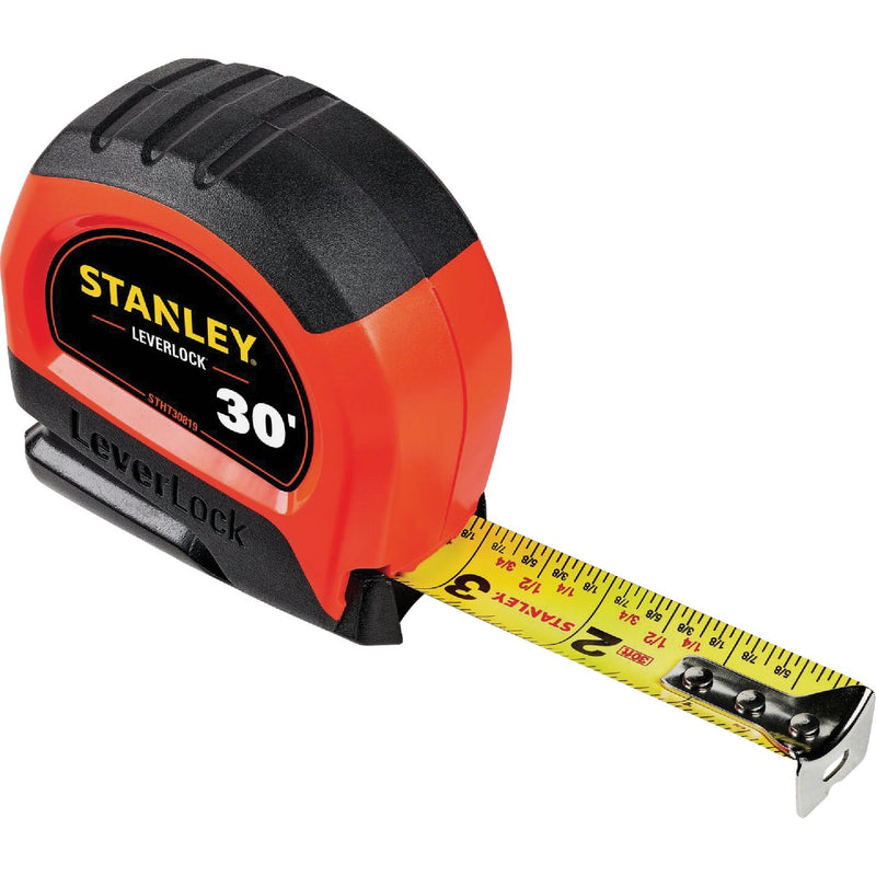 Stanley LeverLock 30 Ft. High-Visibility Tape Measure