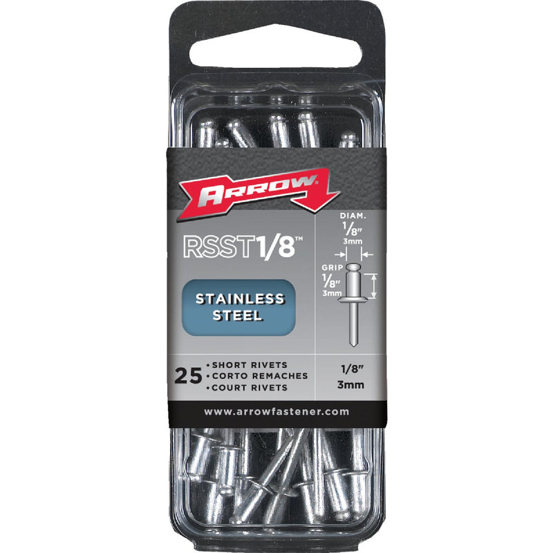 Arrow 1/8 In. x 1/8 In. Stainless Steel Rivet (25-Count)