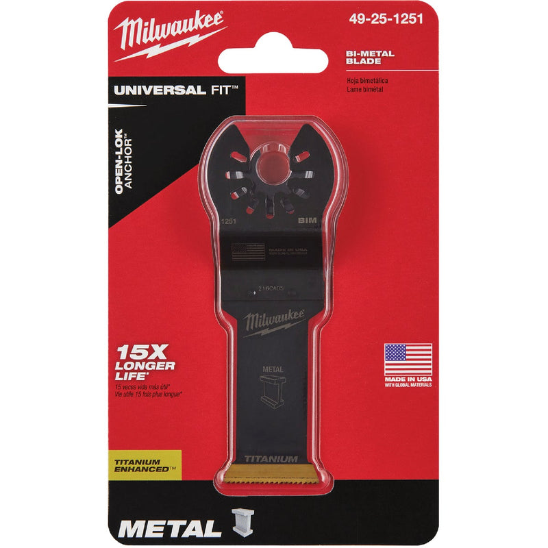 Milwaukee OPEN-LOK 1-1/8 In. Titanium Enhanced Bi-Metal Oscillating Blade