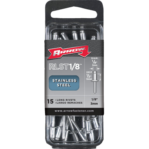 Arrow 1/8 In. x 1/2 In. Stainless Steel Rivet (15-Count)