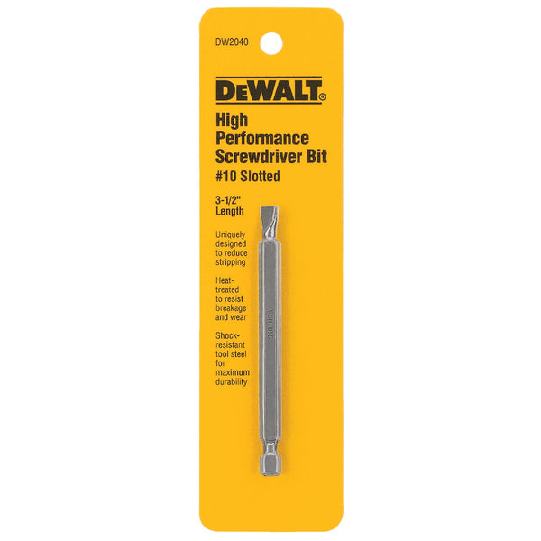 DEWALT Slotted #10 3-1/2 In. 1/4 In. Power Screwdriver Bit