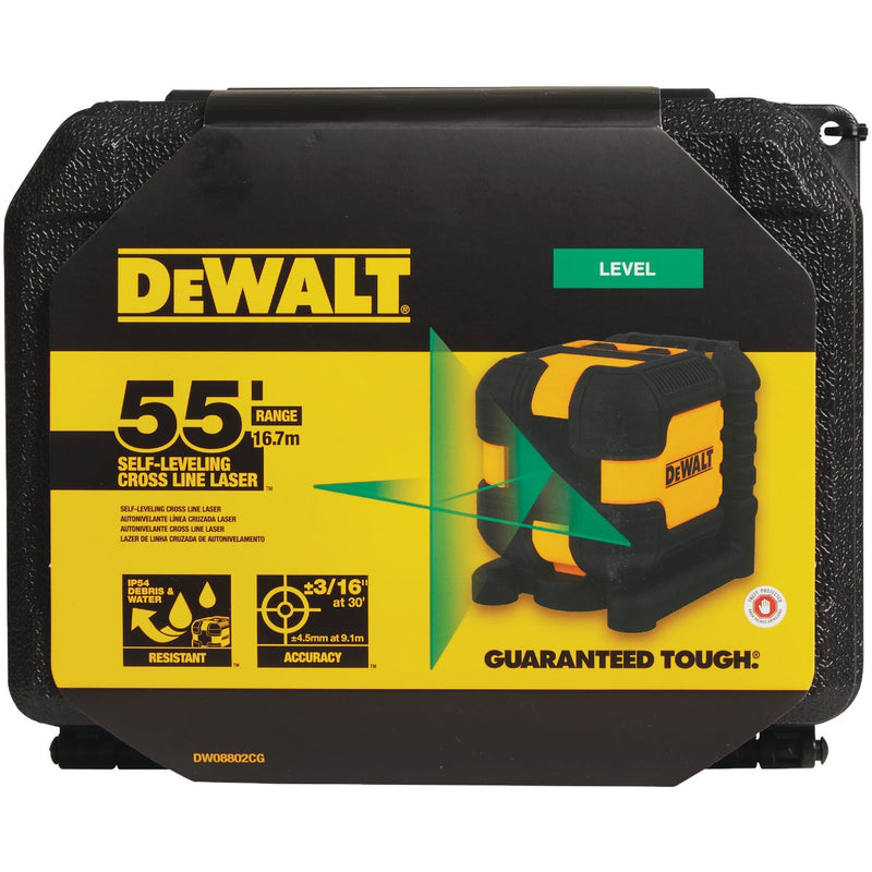 DEWALT 55 Ft. Green Self-Leveling Cross Line Laser Level