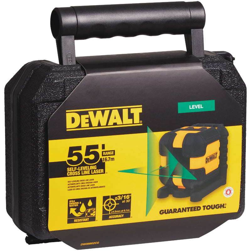 DEWALT 55 Ft. Green Self-Leveling Cross Line Laser Level