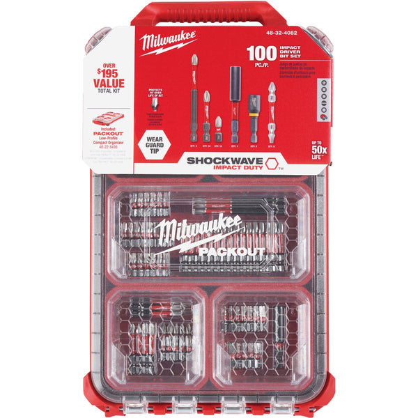 Milwaukee SHOCKWAVE PACKOUT Impact Screwdriver Bit Set (100-Piece)