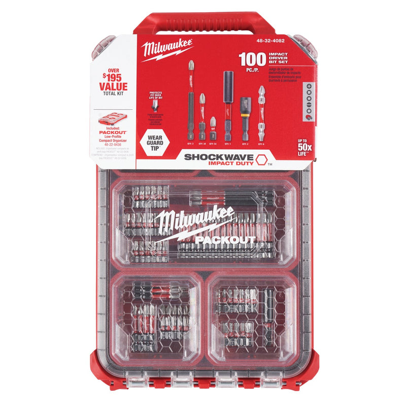 Milwaukee SHOCKWAVE PACKOUT Impact Screwdriver Bit Set (100-Piece)