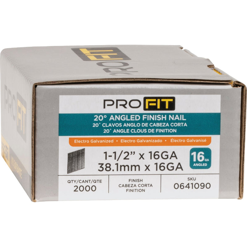 Pro-Fit 1-1/2 In. 16 Gauge Electro Galvanized 20 Degree Angled Finish Nail (2000 Ct.)