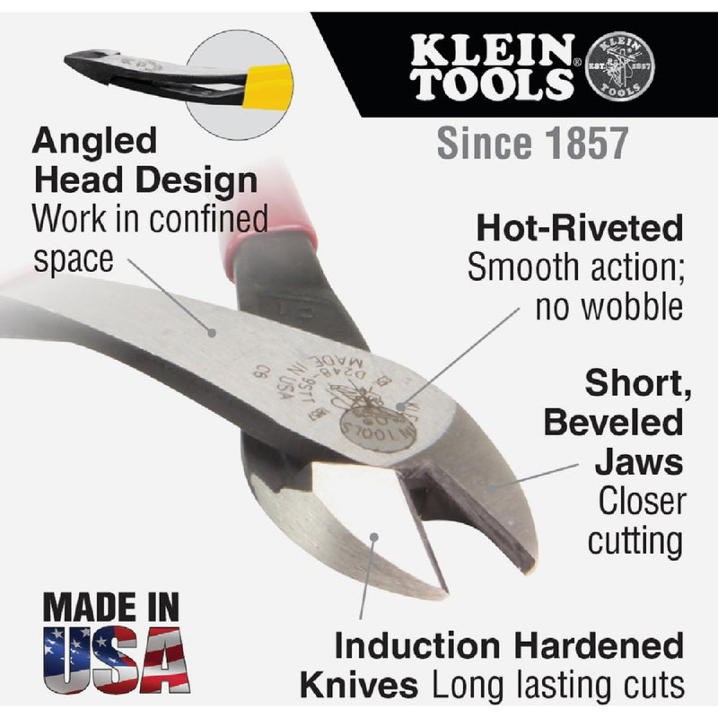 Klein 8 In. High-Leverage Angled Head Diagonal Cutting Pliers