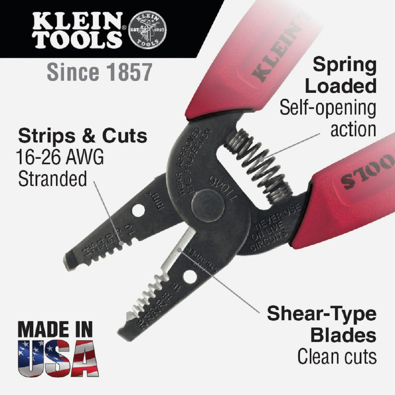 Klein 6 In. 16 AWG to 26 AWG Stranded Wire Stripper