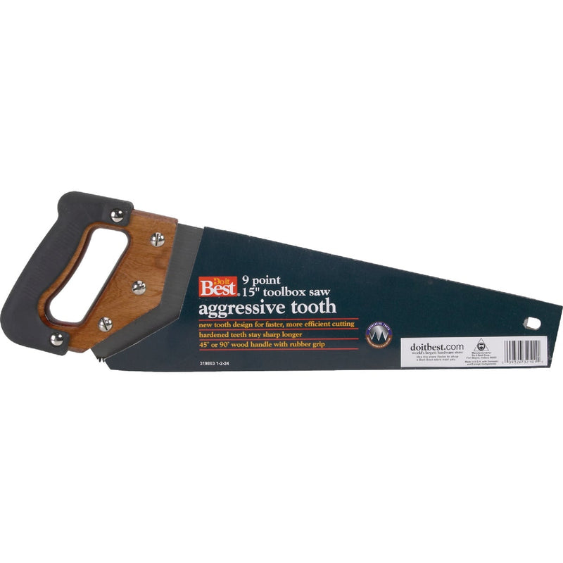 Do it Best 15 In. L. Blade 9 PPI Wood, Rubberized Grip Handle Hand Saw