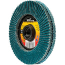 Forney 4-1/2 In. x 5/8 In.-11 Spin-On 60/120-Grit Type 29 Double-Sided Angle Grinder Flap Disc