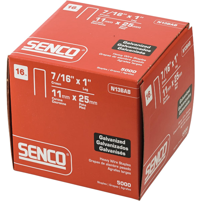 Senco 16-Gauge Galvanized Heavy Wire Decking Staples, 7/16 In. x 1 In. (5000 Ct.)