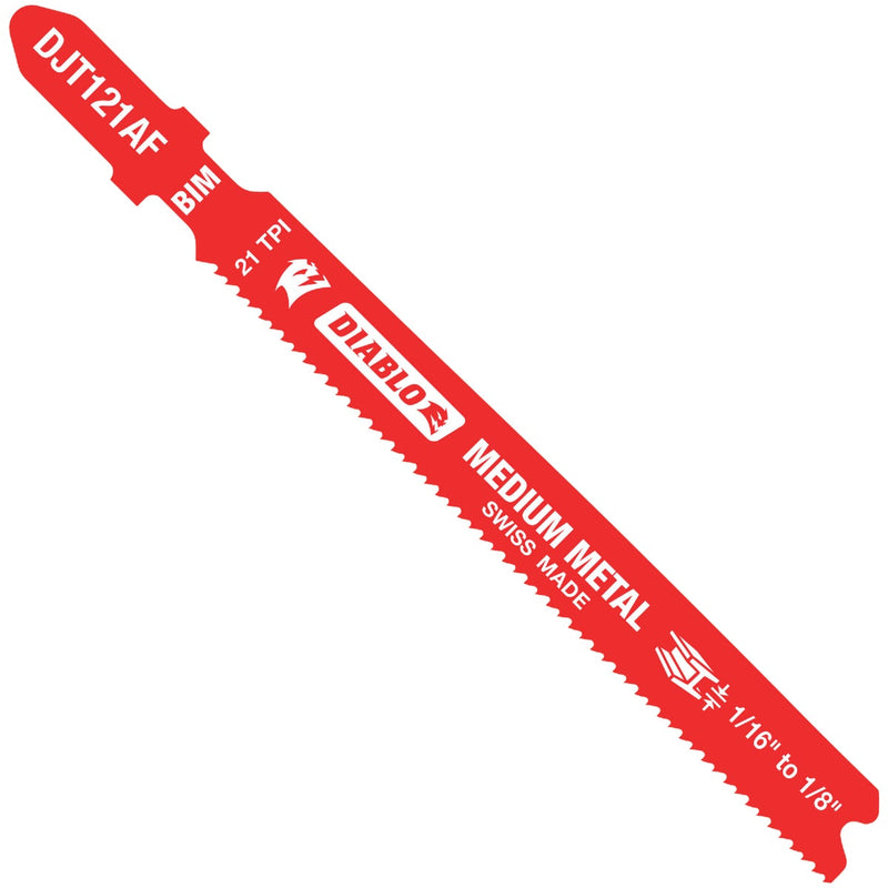 Diablo T-Shank 3-5/8 In. x 21 TPI Bi-Metal Jig Saw Blade for Medium Metal (5-Pack)