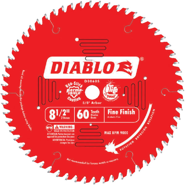 Diablo 8-1/2 In. 60-Tooth Fine Finish Circular Saw Blade