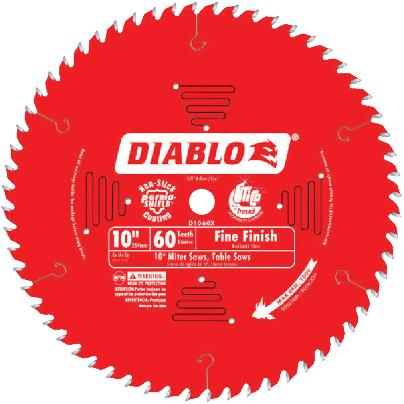 Diablo 10 In. 60-Tooth Fine Finish Circular Saw Blade
