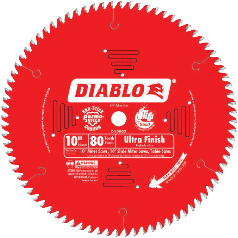 Diablo 10 In. 80-Tooth Ultra Finish Circular Saw Blade