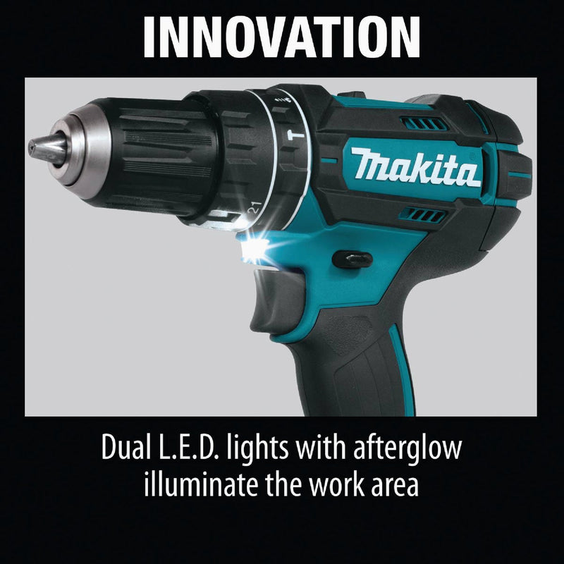 Makita 18-Volt LXT Lithium-Ion 1/2 In. Compact Cordless Hammer Drill Kit