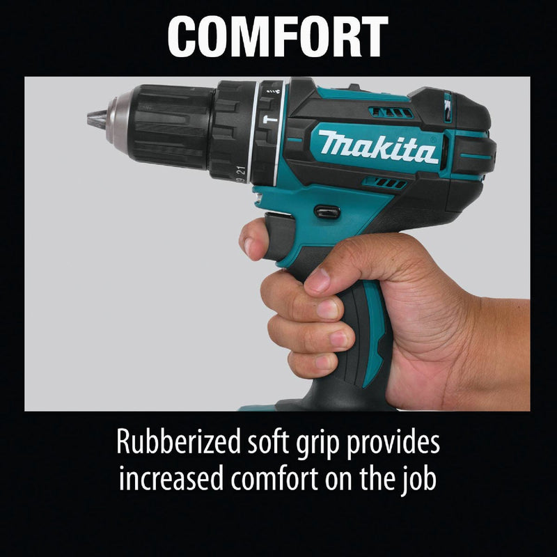 Makita 18-Volt LXT Lithium-Ion 1/2 In. Compact Cordless Hammer Drill Kit