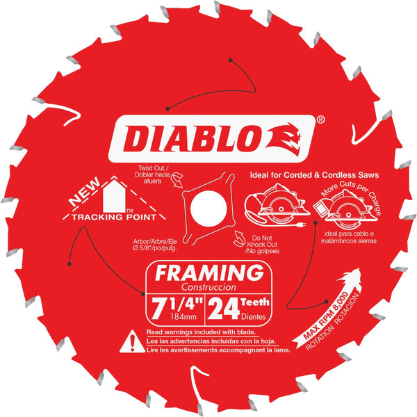 Diablo 7-1/4 In. 24-Tooth Framing Circular Saw Blade