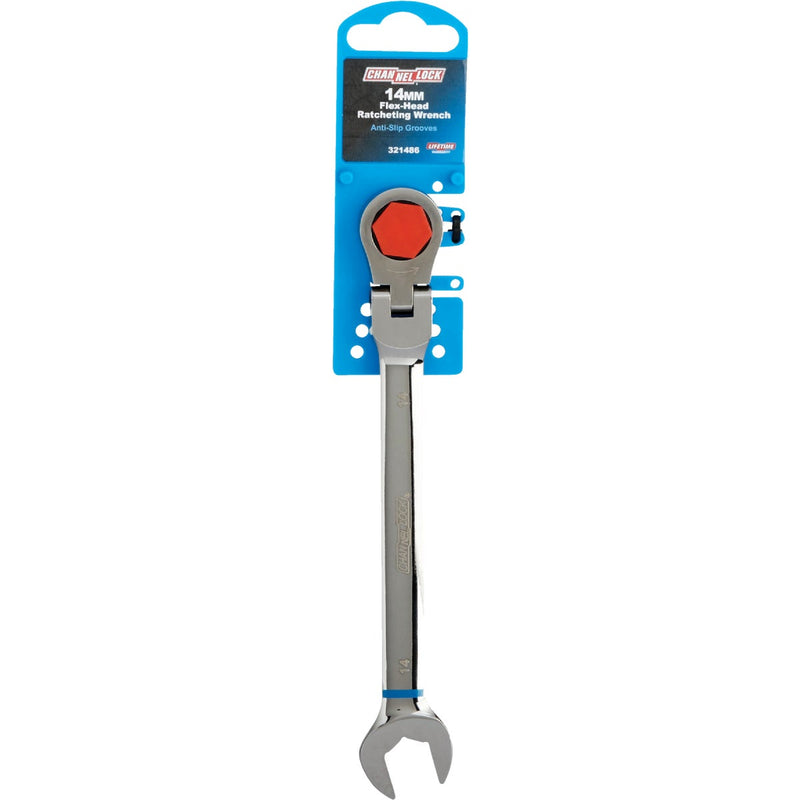 Channellock Metric 14 mm 12-Point Ratcheting Flex-Head Wrench