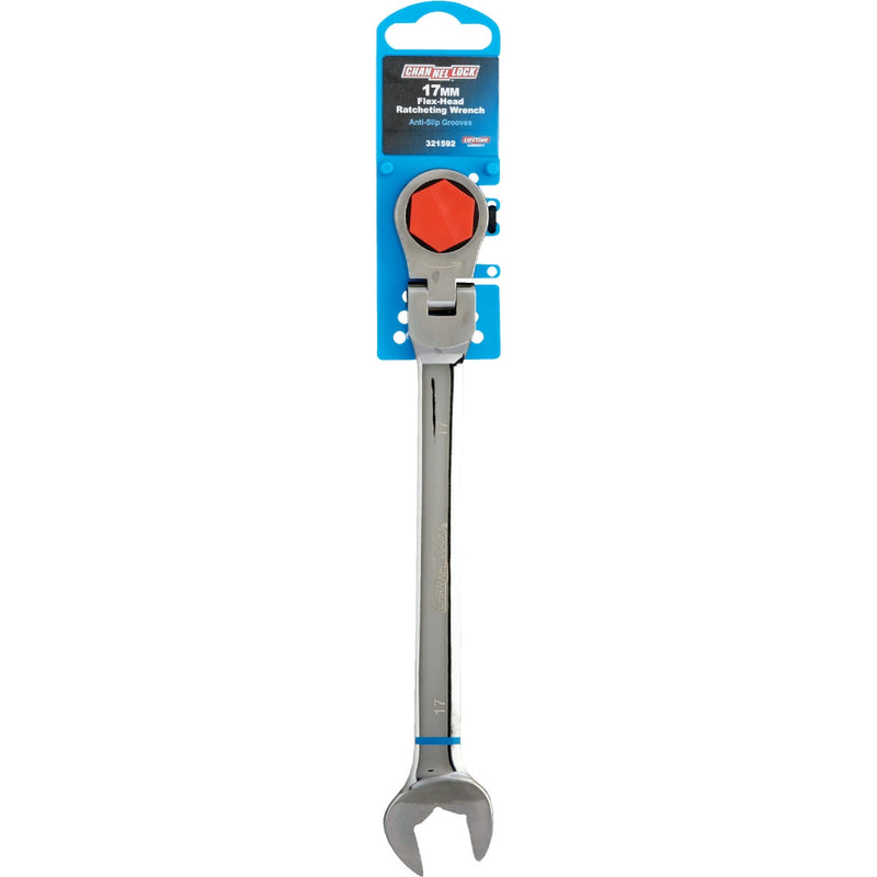 Channellock Metric 17 mm 12-Point Ratcheting Flex-Head Wrench