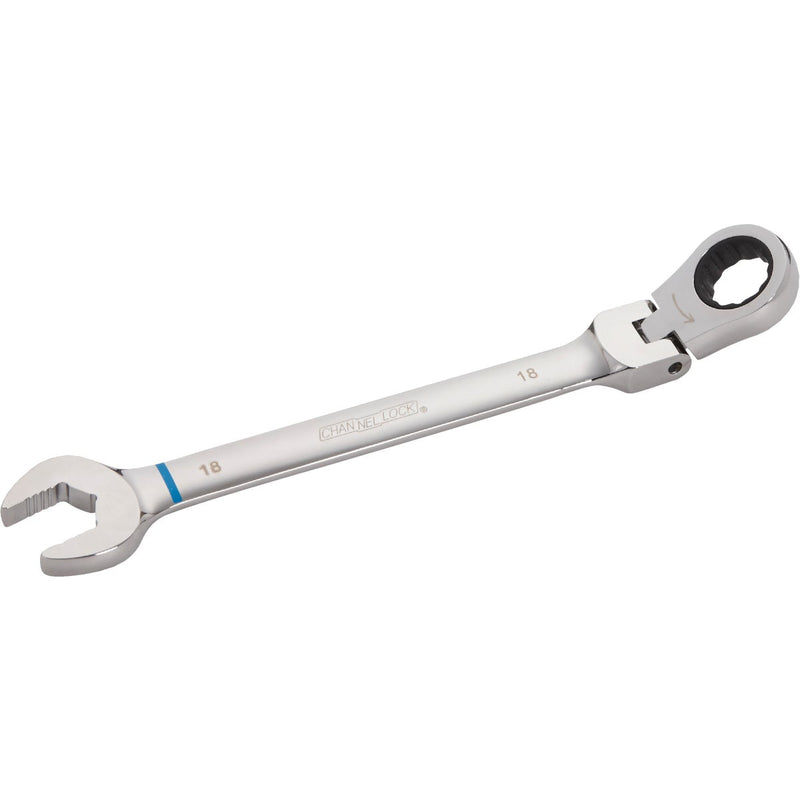 Channellock Metric 18 mm 12-Point Ratcheting Flex-Head Wrench