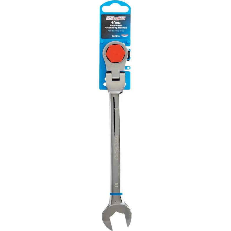 Channellock Metric 19 mm 12-Point Ratcheting Flex-Head Wrench