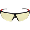 Milwaukee Red & Black Frame Safety Glasses with Yellow Anti-Scratch Lenses