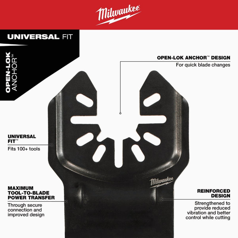 Milwaukee NITRUS CARBIDE 1-3/8 In. Extreme Metal Universal Fit OPEN-LOK Oscillating Blade