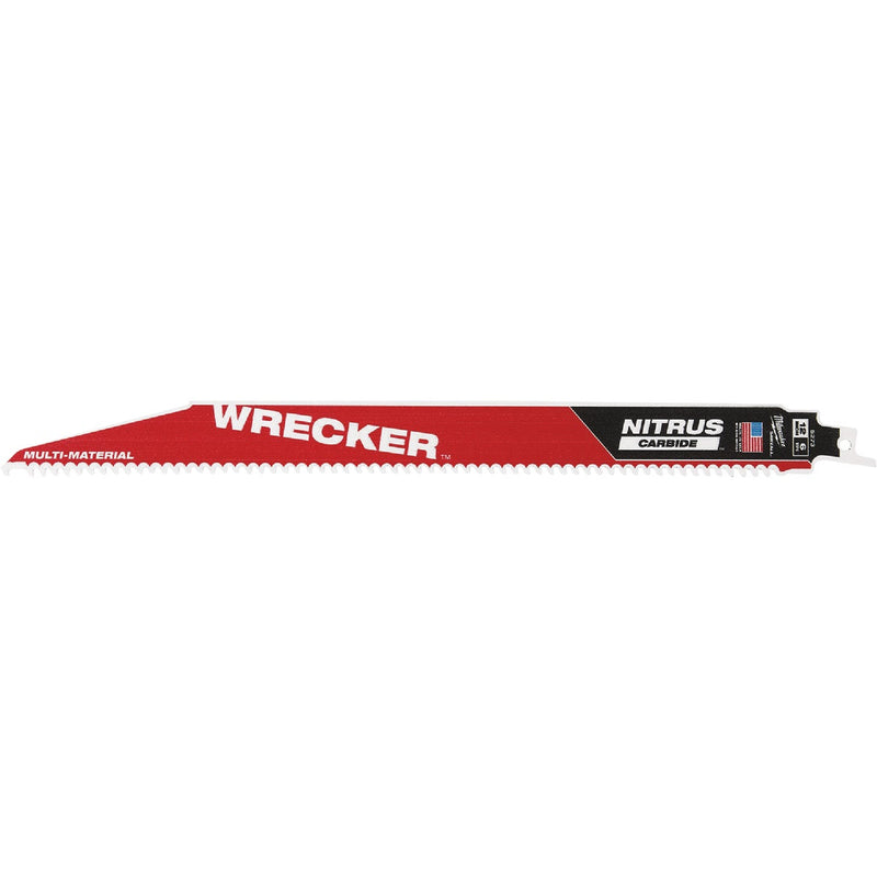 Milwaukee SAWZALL The WRECKER 12 In. 6 TPI Multi-Material Demolition Reciprocating Saw Blade with Nitrus Carbide Teeth