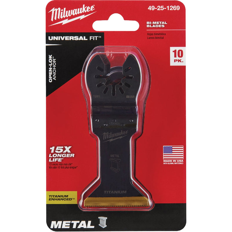 Milwaukee OPEN-LOK 1-3/4 In. Titanium Enhanced Bi-Metal Oscillating Blade (10-Pack)