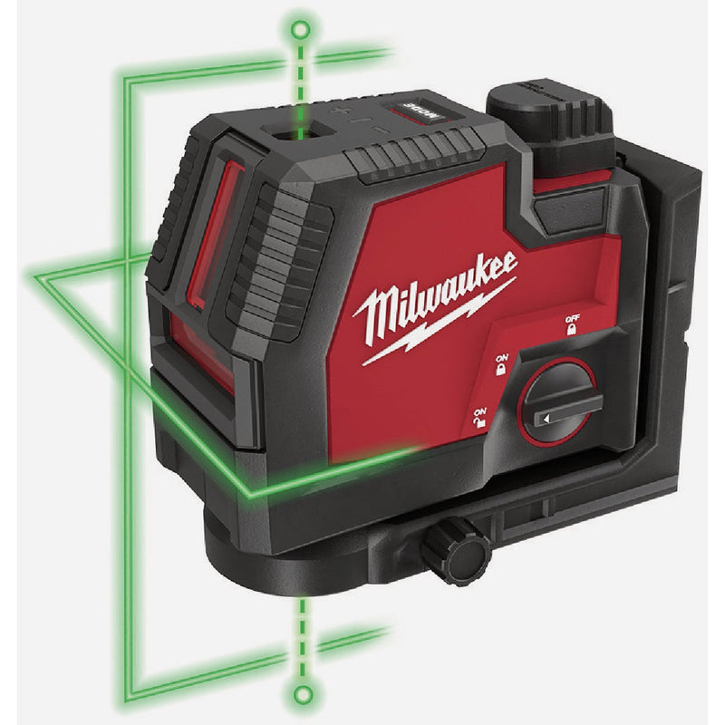 Milwaukee USB Rechargeable Green Cross Line & Plumb Points Laser