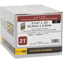Pro-Fit 3-1/4 In. x 0.131 In. 21 Degree Plastic Strip Round Head Smooth Shank Brite Framing Stick Nails (4000 Ct.)