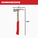 Milwaukee 28 Oz. Milled-Face Framing Hammer with Steel I-Beam Handle