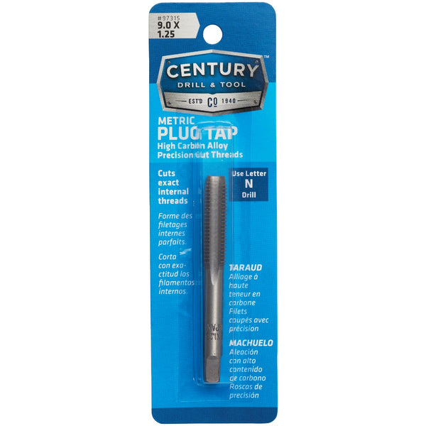 Century Drill & Tool 9.0x1.25 Carbon Steel Metric Tap