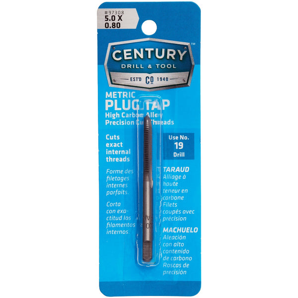 Century Drill & Tool 5.0x0.80 Carbon Steel Metric Tap