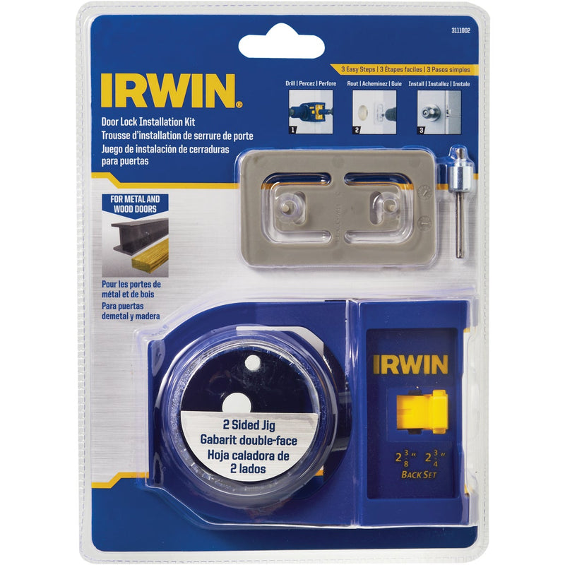 Irwin Carbon Steel Door Lock Installation Kit for Wood Doors